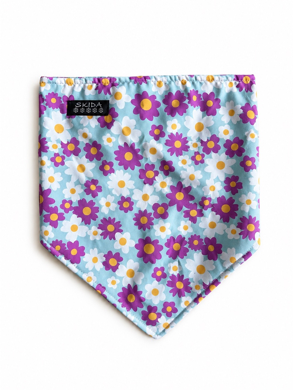 Skida Floral Fleece Lined Bandana Neck Warmer Blue Purple One Size